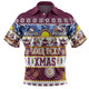 Manly Warringah Sea Eagles Christmas Aboriginal Custom Polo Shirt - Indigenous Knitted Ugly Xmas Style Polo Shirt