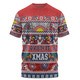Sydney Roosters Christmas Aboriginal Custom T-Shirt - Indigenous Knitted Ugly Xmas Style T-Shirt