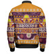 Brisbane Broncos Christmas Aboriginal Custom Bomber Jacket - Indigenous Knitted Ugly Xmas Style Bomber Jacket