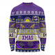 Melbourne Storm Christmas Aboriginal Custom Long Sleeve T-shirt - Indigenous Knitted Ugly Xmas Style Long Sleeve T-shirt