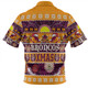 Brisbane Broncos Christmas Aboriginal Custom Zip Polo Shirt - Indigenous Knitted Ugly Xmas Style Zip Polo Shirt