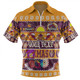 Brisbane Broncos Christmas Aboriginal Custom Zip Polo Shirt - Indigenous Knitted Ugly Xmas Style Zip Polo Shirt