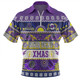 Melbourne Storm Christmas Aboriginal Custom Zip Polo Shirt - Indigenous Knitted Ugly Xmas Style Zip Polo Shirt