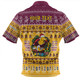 Brisbane City Broncos Christmas Custom Zip Polo Shirt - Chrissie Spirit Zip Polo Shirt