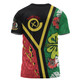 Australia  South Sea Islanders T-shirt - Vanuatu Flag With Habiscus Flowers T-shirt