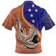 Australia  South Sea Islanders Zip Polo Shirt - New Ireland Flag With Polynesian Shark Pattern Zip Polo Shirt