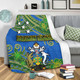 Australia  South Sea Islanders Blanket - Solomon Islands Symbol In Polynesian Patterns With Tropical Flowers Style Blanket