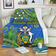 Australia  South Sea Islanders Blanket - Solomon Islands Symbol In Polynesian Patterns With Tropical Flowers Style Blanket