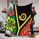 Australia  South Sea Islanders Blanket - Vanuatu Flag With Habiscus Flowers Blanket