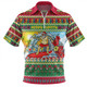 Australia Christmas Custom Zip Polo Shirt - Surfing Santa Zip Polo Shirt