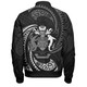 Australia South Sea Islanders Bomber Jacket - Solomon Islands White Tribal Wave Pattern Bomber Jacket