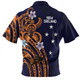 Australia South Sea Islanders Zip Polo Shirt - New Ireland Flag With Polynesian Pattern Zip Polo Shirt