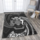 Australia South Sea Islanders Area Rug - Solomon Islands White Tribal Wave Pattern Area Rug