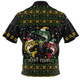 Australia Christmas Fishing Custom Zip Polo Shirt - Merry Fishmas Fishing Ugly Christmas Zip Polo Shirt