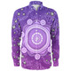 Australia Aboriginal Custom Long Sleeve Shirt - Purple Dot Painting Art Washo Long Sleeve Shirt