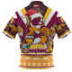Brisbane Broncos Christmas Custom Zip Polo Shirt - Broncos Santa Aussie Big Things Christmas Zip Polo Shirt