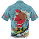 Australia Surfing Christmas Polo Shirt - Santa Happy Chrissie Tropical Pattern Polo Shirt