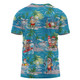 Australia Surfing Christmas T-shirt - Tropical Santa Surfing Funny T-shirt