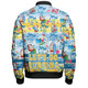 Australia Surfing Christmas Bomber Jacket - Tropical Santa Let's Go Surfing Bomber Jacket