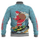 Australia Surfing Christmas Baseball Jacket - Santa Happy Chrissie Tropical Pattern Baseball Jacket