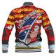 Australia Surfing Christmas Baseball Jacket - Tropical Santa Catch The Wave Baseball Jacket