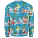 Australia Surfing Christmas Sweatshirt - Tropical Santa Surfing Funny Sweatshirt