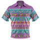 Australia Christmas Custom Polo Shirt - Aussie Christmas Flamingo Summer Vibes Purple Polo Shirt