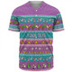 Australia Christmas Custom Baseball Shirt - Aussie Christmas Flamingo Summer Vibes Purple Baseball Shirt