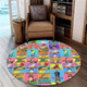 Australia Round Rug - Australia's Iconic Big Things Postage Stamps Style Round Rug