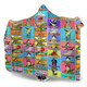 Australia Hooded Blanket - Australia's Iconic Big Things Postage Stamps Style Hooded Blanket