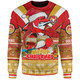 Redcliffe Dolphins Christmas Custom Sweatshirt - Redcliffe Dolphins Santa Aussie Big Things Sweatshirt