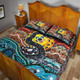 Australia Rainbow Serpent Aboriginal Quilt Bed Set - Dreamtime Rainbow Serpent Quilt Bed Set