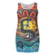 Australia Rainbow Serpent Aboriginal Sleeveless Mini Dress - Dreamtime Rainbow Serpent Dress