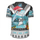 Cronulla-Sutherland Sharks Christmas Custom Rugby Jersey - Sharks Santa Aussie Big Things Rugby Jersey