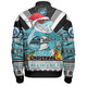 Cronulla-Sutherland Sharks Christmas Custom Bomber Jacket - Sharks Santa Aussie Big Things Bomber Jacket