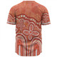 Australia Aboriginal Baseball Shirt - Dot painting illustration in Aboriginal style Orange Baseball Shirt