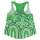 Australia Aboriginal Women Racerback Singlet - Dot painting illustration in Aboriginal style Green Women Racerback Singlet