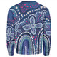Australia Aboriginal Sweatshirt - Dot painting illustration in Aboriginal style Blue Sweatshirt