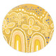 Australia Aboriginal Round Rug - Dot painting illustration in Aboriginal style Yellow Round Rug