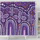 Australia Aboriginal Shower Curtain - Dot painting illustration in Aboriginal style Purple Shower Curtain