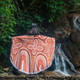 Australia Aboriginal Beach Blanket - Dot painting illustration in Aboriginal style Orange Beach Blanket