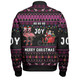 Australia Christmas Custom Bomber Jacket - Aussie Christmas Pink Flamingo Santa Sleigh Bomber Jacket