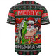 Australia Christmas Fishing Baseball Shirt - Merrry Fishmas Angler Santa Claus Baseball Shirt