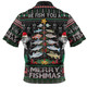 Australia Christmas Fishing Hawaiian Shirt - Merrry Fishmas Fishing Rod Christmas Tree Hawaiian Shirt