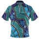 Australia Turtles Aboriginal Custom Zip Polo Shirt - Dreamtime River And Turtles Dot Art Painting Zip Polo Shirt