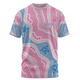 Australia Turtles Aboriginal Custom T-shirt - Dreamtime River And Turtles Dot Art Painting Pink T-shirt