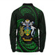 Australia South Sea Islanders Long Sleeve Polo Shirt - Solomon Islands Green Tribal Wave Pattern Long Sleeve Polo Shirt