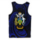 Australia South Sea Islanders Men Singlet - Solomon Islands Blue Tribal Wave Pattern Men Singlet