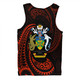 Australia South Sea Islanders Men Singlet - Solomon Islands Red Tribal Wave Pattern Men Singlet