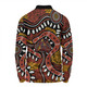Australia Rainbow Serpent Aboriginal Long Sleeve Polo Shirt - Aboriginal Dot Art Snake Artwork Long Sleeve Polo Shirt